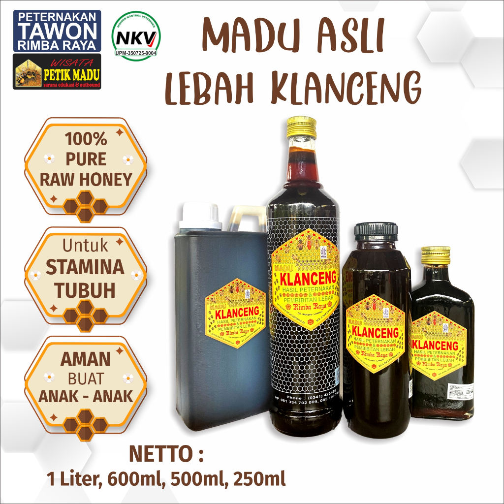 Rimba Raya Madu Klanceng Asli 100% Murni Tanpa Campuran – Raw Honey Madu Lebah Klanceng Premium Herb