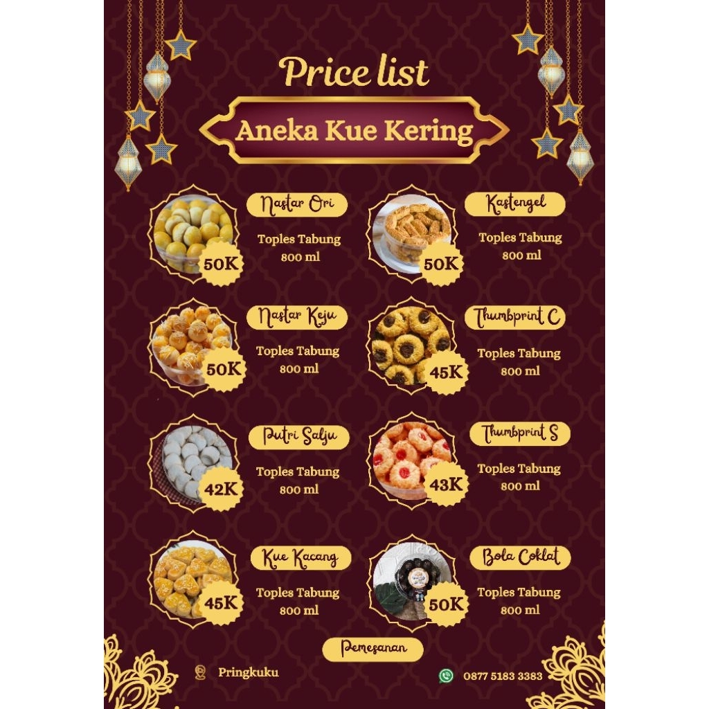 Kue Kering Home made kemasan toples tabung 800 ml