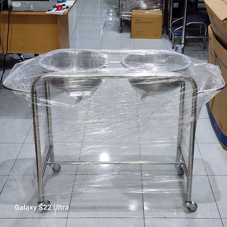 DOUBLE WASKOM  / TEMPAT  DOUBLE WASKOM / STANDING WASKOM / TROLI WASKOM / TEMPAT WASKOM RUMAH SAKIT