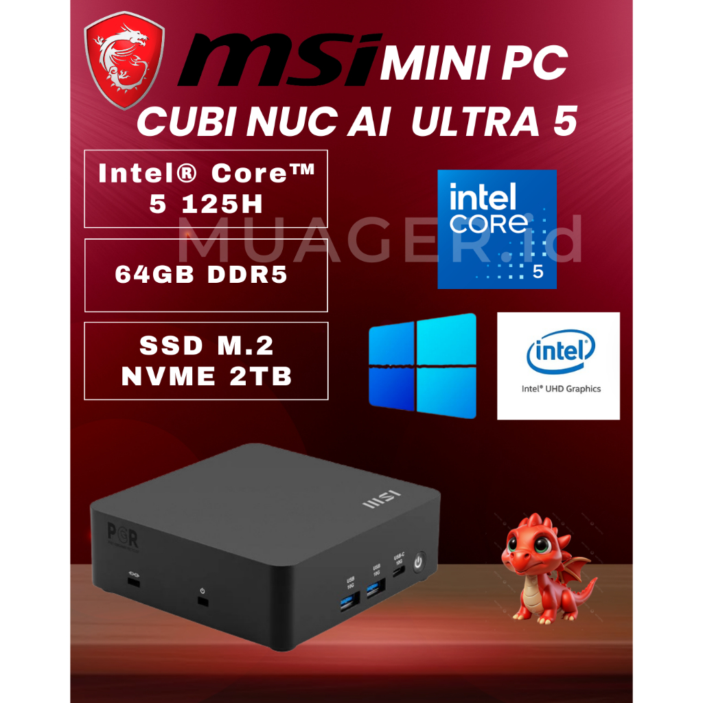 MINI PC MSI CUBI NUC AI  ULTRA 5 125H FULLSET +RAM +SSD | MSI CUBI NUC ULTRA 5 125H