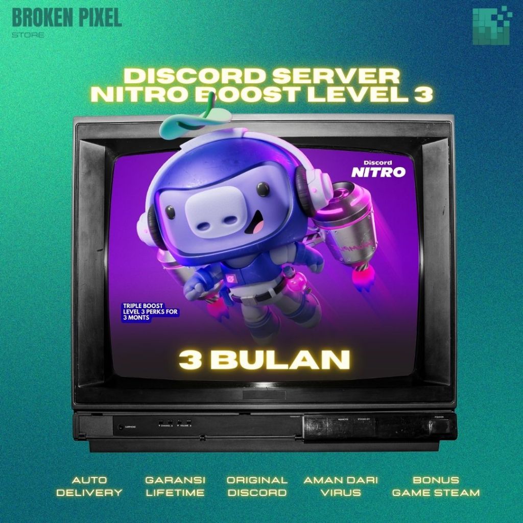 [BONUS GAME RANDOM] DISCORD SERVER NITRO BOOST LEVEL 3 - 3 BULAN DC PERKS FULL GARANSI