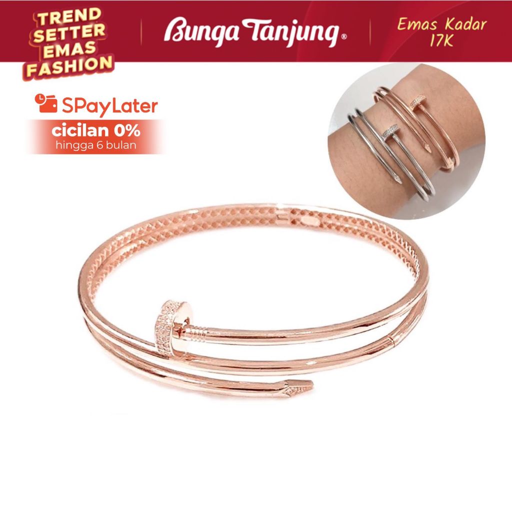 GELANG FASHION PAKU SPIRAL B - EMAS 17K - BUNGA TANJUNG GOLD