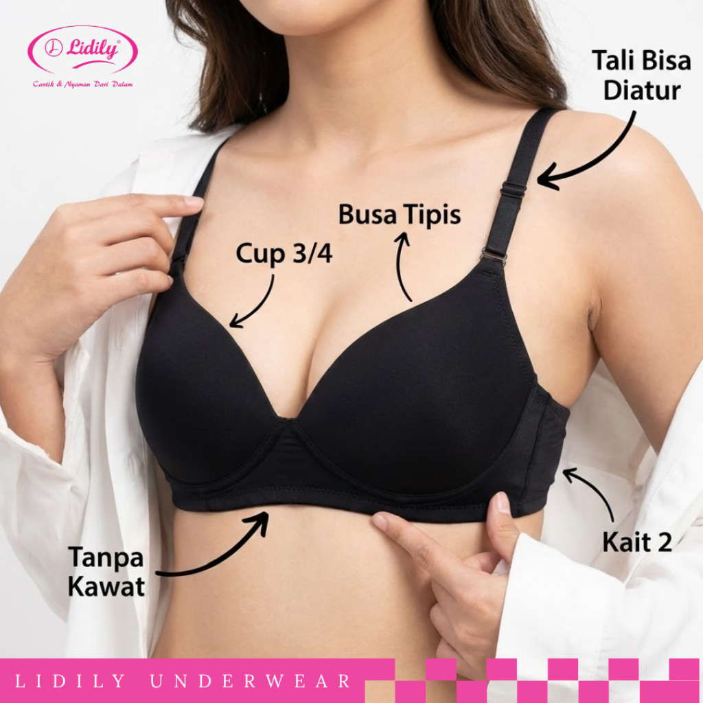 Lidily - Daily Bra Seamless Big Size Underwear Wanita Big Cup | BH Seamless H5 BH Busa Tanpa Kawat