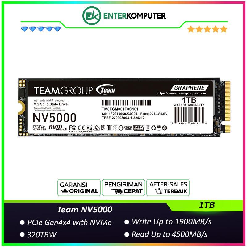 Team NV5000 1TB M.2 PCIe Gen4 x4 - TM8FGM001T0C101 - R 4500MB/s & W 1900MB/s