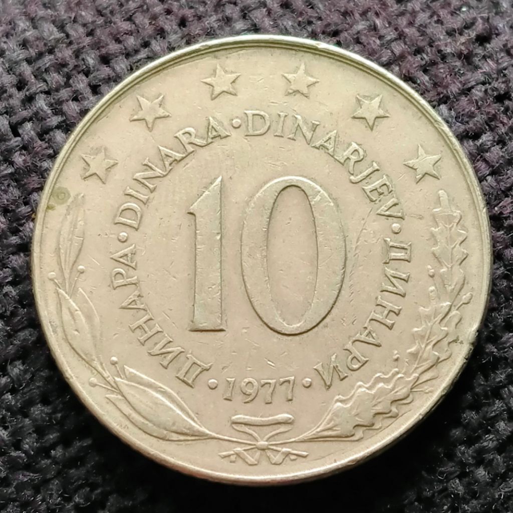 Koin Kuno Yugoslavia 10 Dinar tahun 1977
