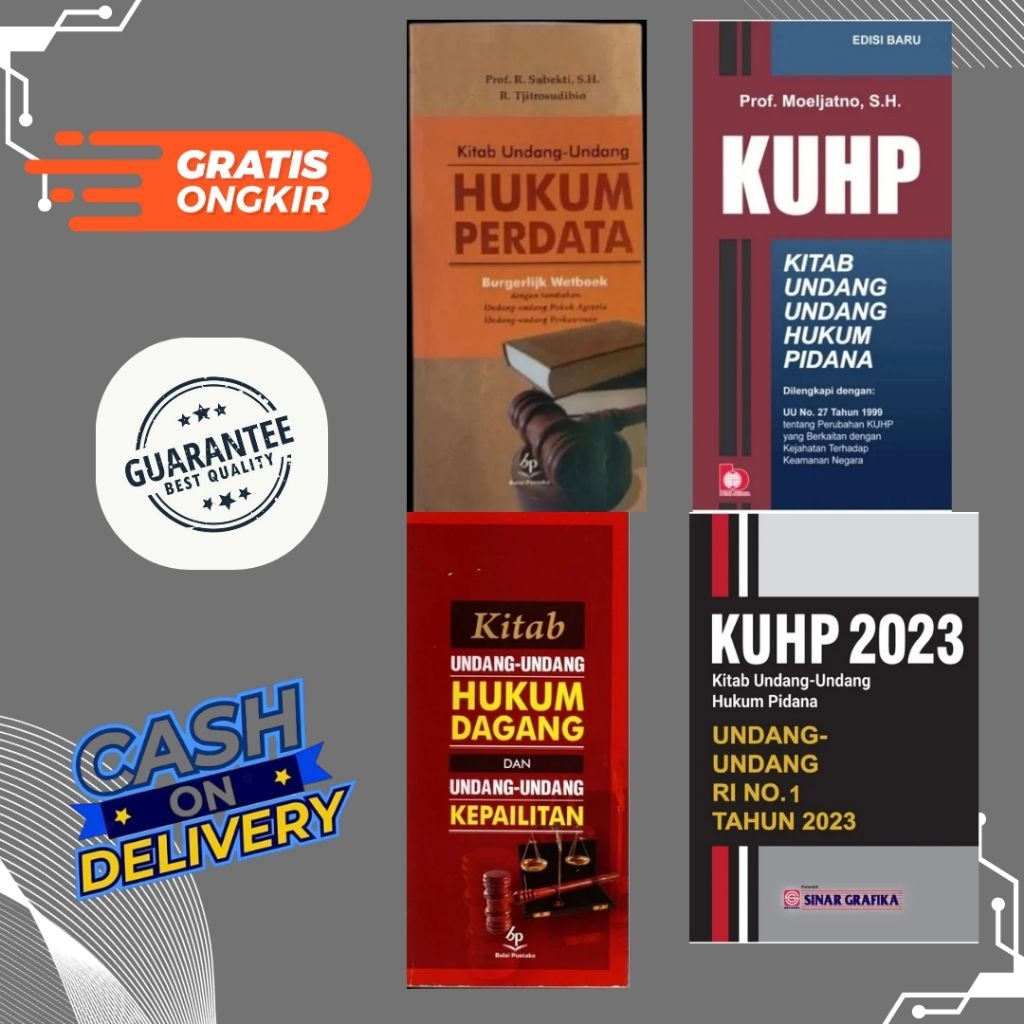 Buku KUHP KUHD BW (kitab undang undang hukum perdata, pidana dan dagang) - Subekti, Moeljatno