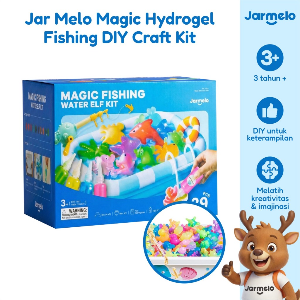 NEW Jar Melo Magic Hydrogel Fishing DIY Craft Kit for Kids – Creative Sensory Play Set | Mainan Sens