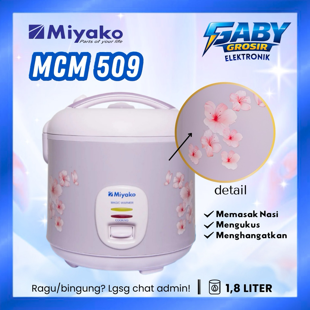 MAGIC COM MIYAKO MCM-509 1.8L - 3 IN 1 / MIYAKO MCM 509 / MIYAKO MCM509 {GARANSI RESMI}
