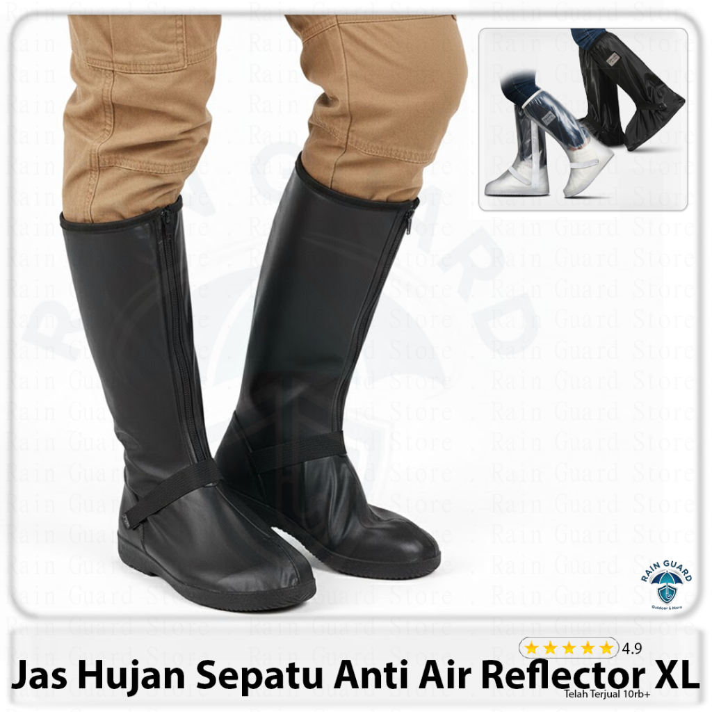 Cover hujan sepatu XL, sarung sepatu anti air ukuran besar, pelindung sepatu hujan jumbo, rain shoe 