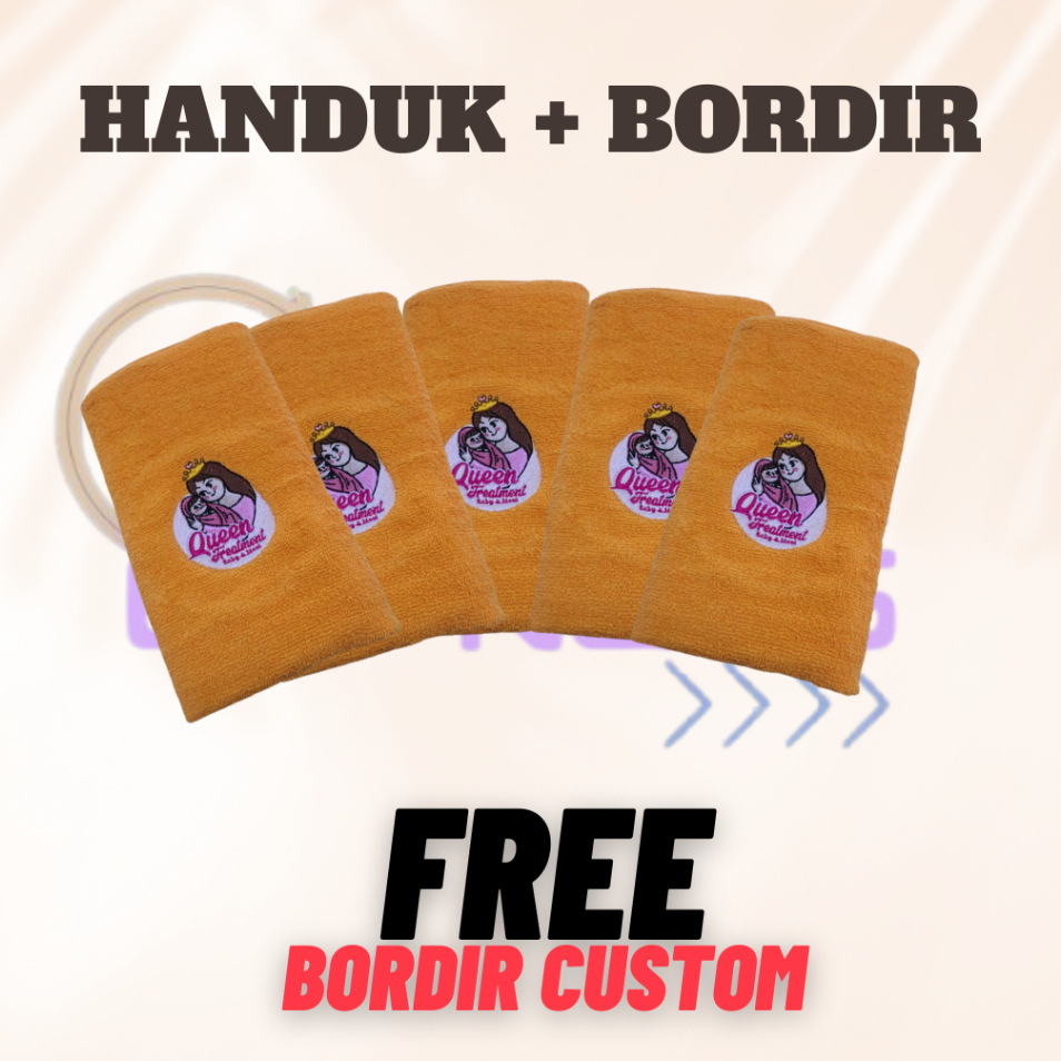 HANDUK BORDIR SATUAN | SOUVENIR HANDUK | POLOS | HANDUK KECIL