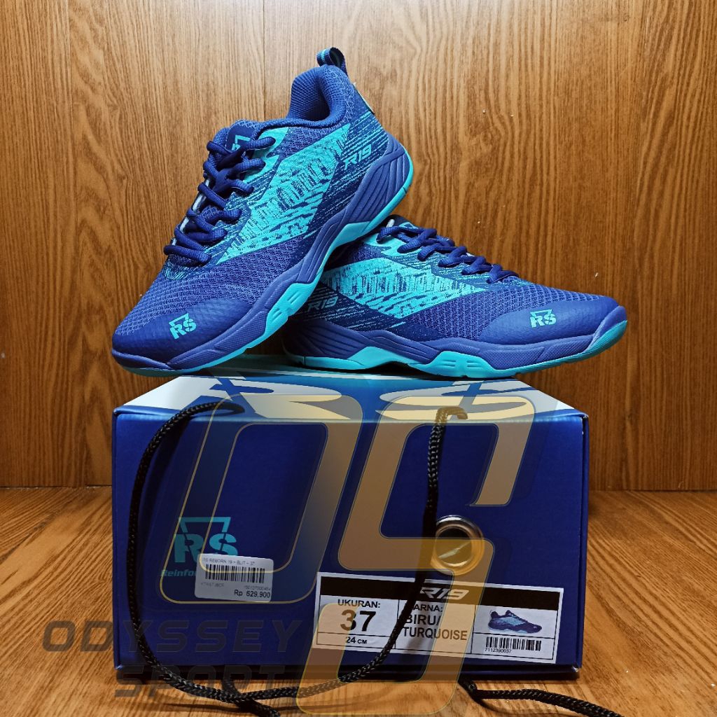 Sepatu Badminton RS REBORN 19 (Biru/Turqoise) 100% ORIGINAL
