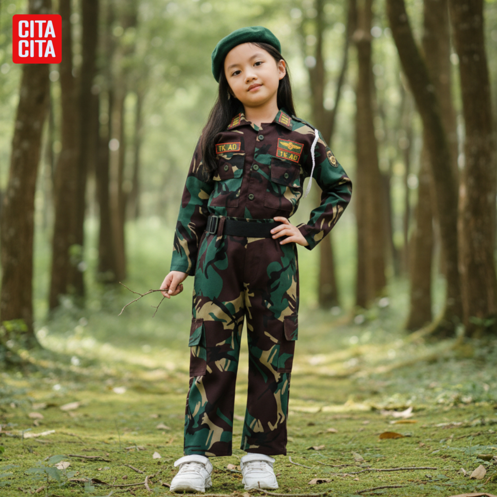 CITA CITA BAJU SERAGAM PDL TNI ANAK LAKI LAKI PEREMPUAN LORENG ARMY PROFESI SERAGAM KARNAVAL