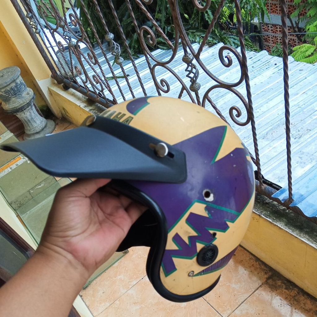 helm yamaha jadul model trail