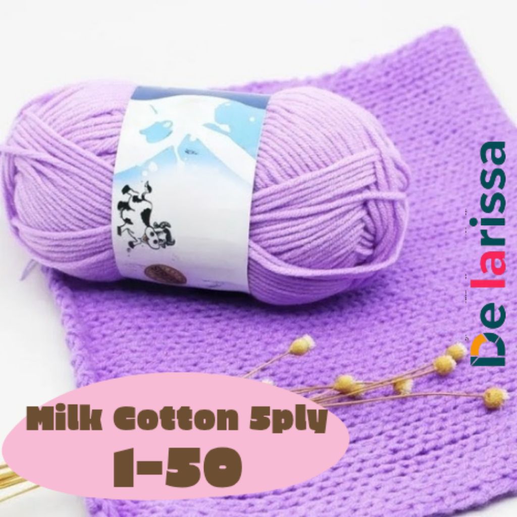 (1-50) Milk Cotton SAPI 5ply / Benang Rajut Katun Susu 5 ply