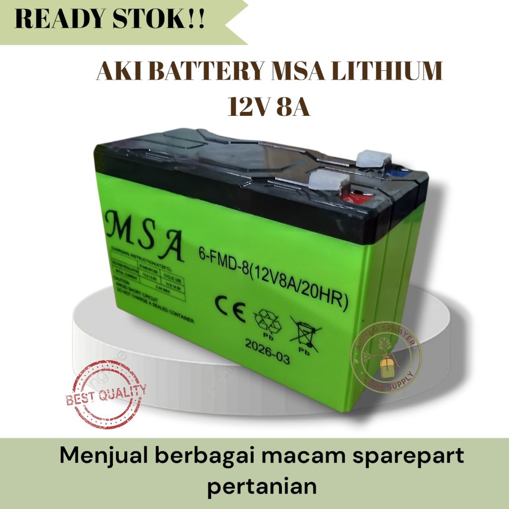 AKI BATTERY LITHIUM MSA SPRAYER ELEKTRIK 12V 8AH