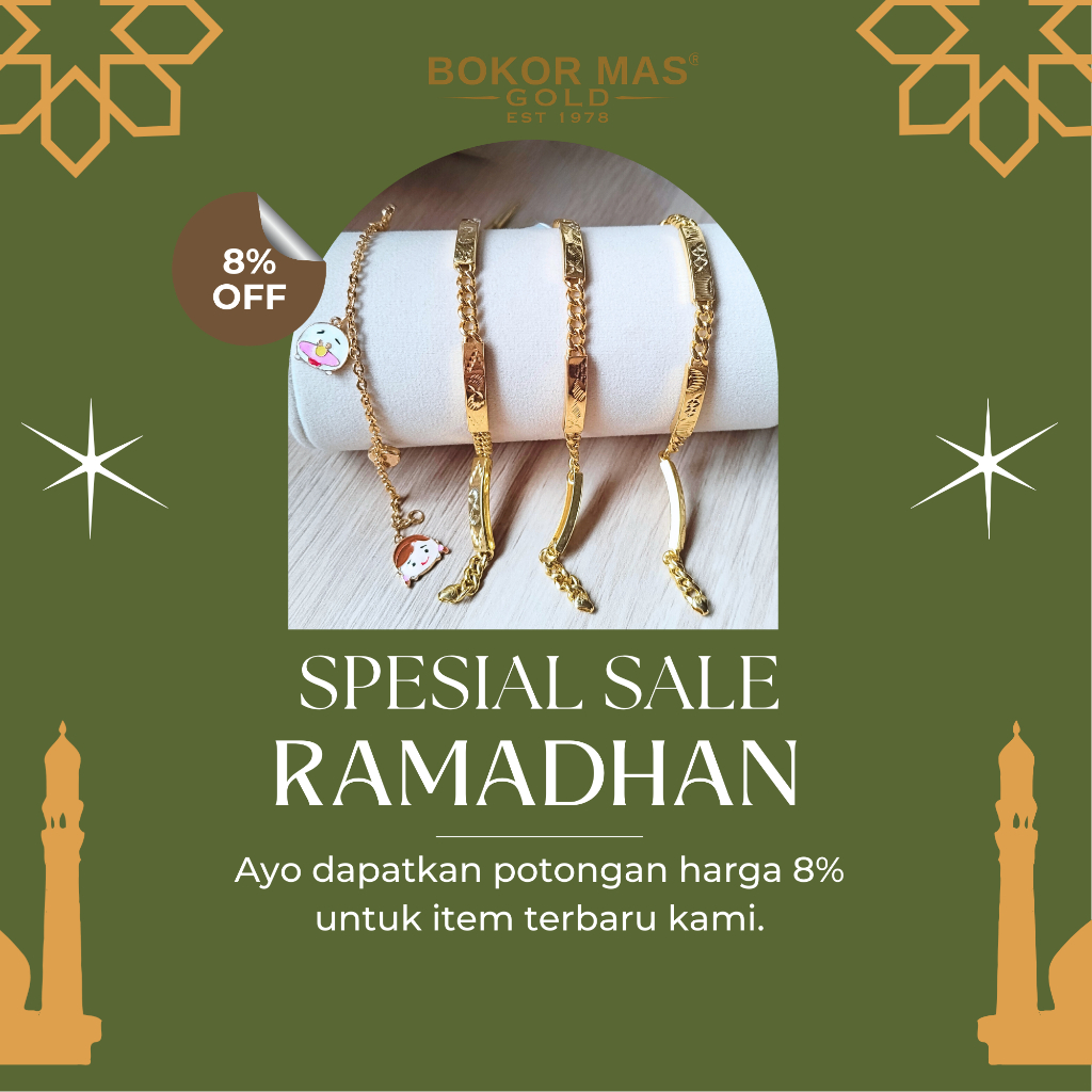 BokorMas Gold Promo Ramadhan Gelang Rantai Anak 8K