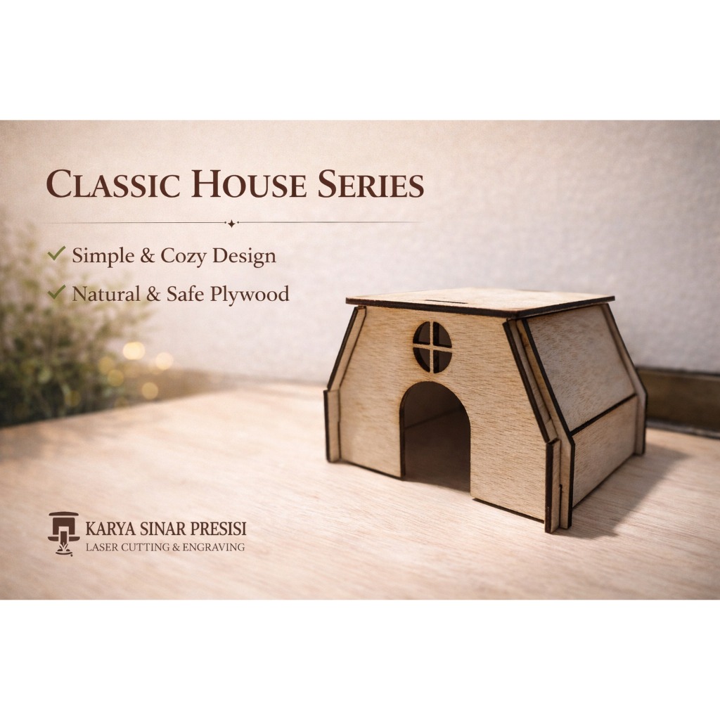 Rumahan Hamster Model 6 Compact Minimalis Aman Digigit Ukuran 12x8x7.5cm