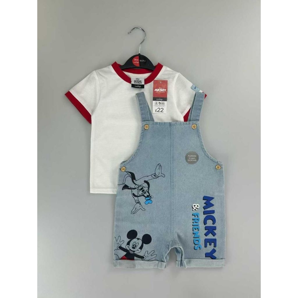 One set Overall pndek jeans boys Mickey Mouse.