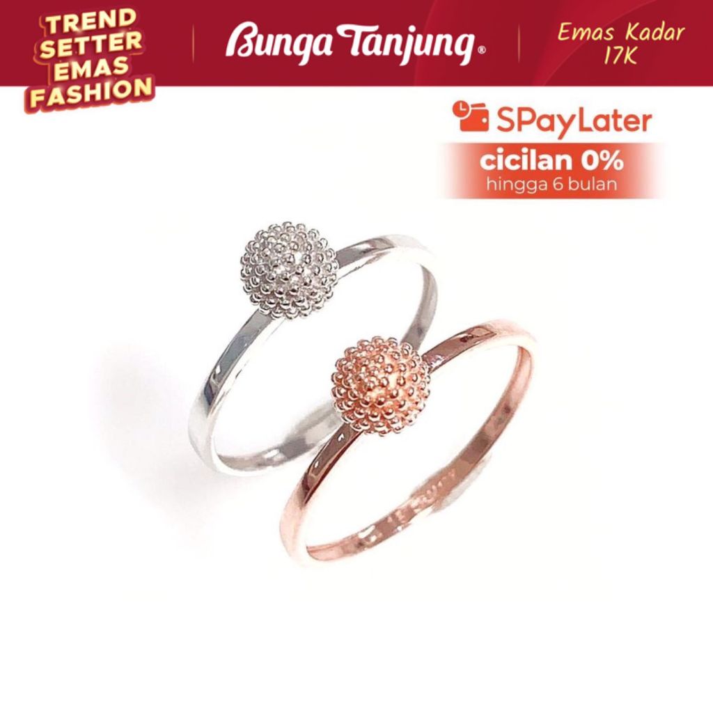 CINCIN BOLA GLITTER - EMAS 17K - BUNGA TANJUNG GOLD