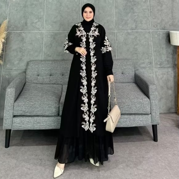 [Khamymshop] GAMIS ABAYA OUTER  MUSLIMAH SET MODERN PREMIUM || GAMIS OUTER/ROMPI KEKINIAN || FASHION