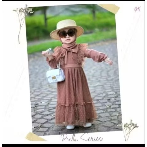 Gamis anak tutu brukat tile