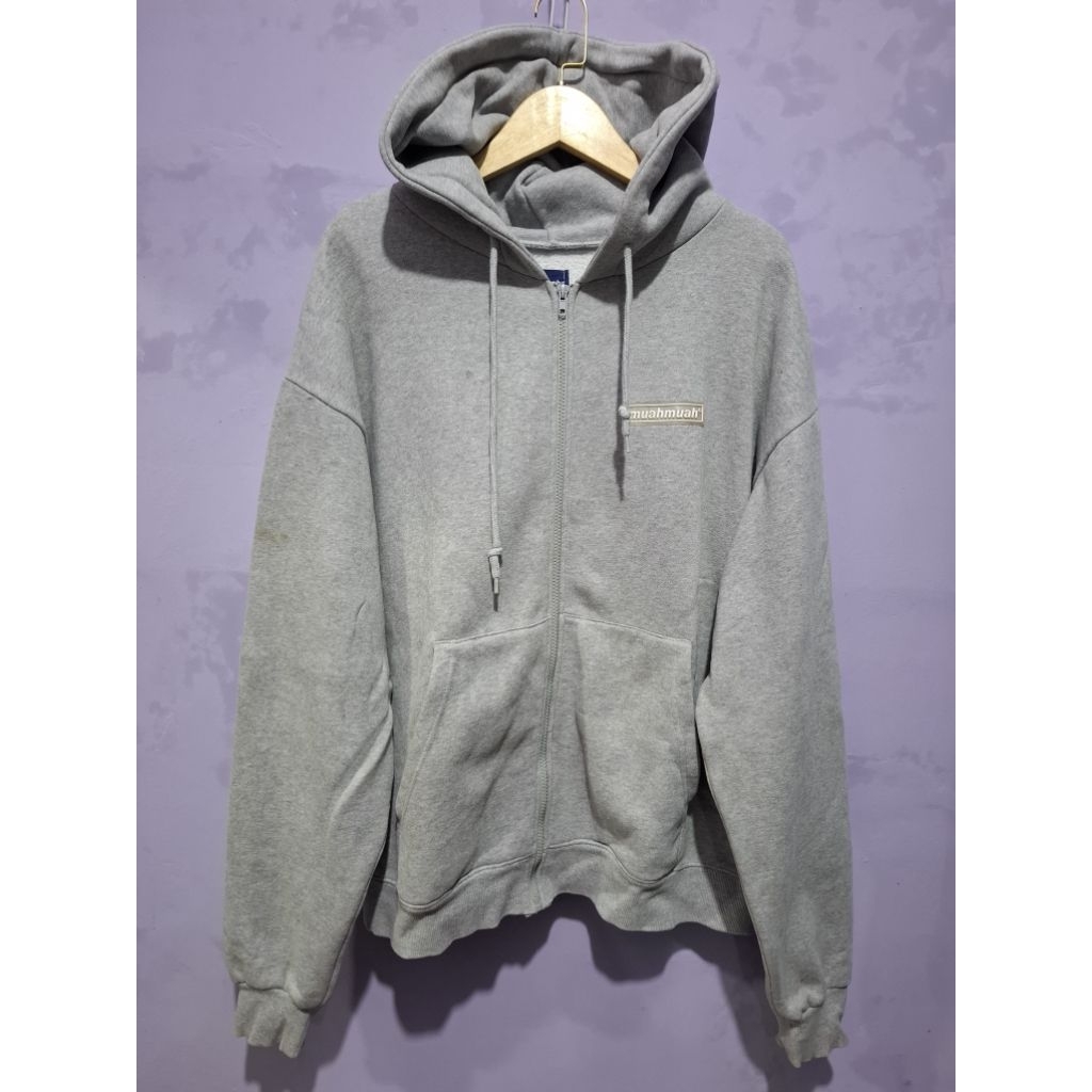 Hoodie Zipper Muah Muah Grey