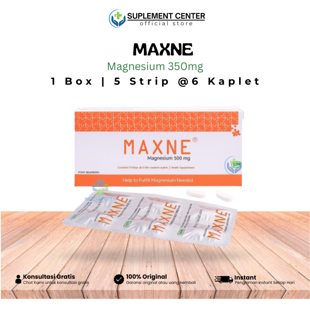 MAXNE Magnesium 350mg - Suplemen Membantu Memenuhi Kebutuhan Magnesium