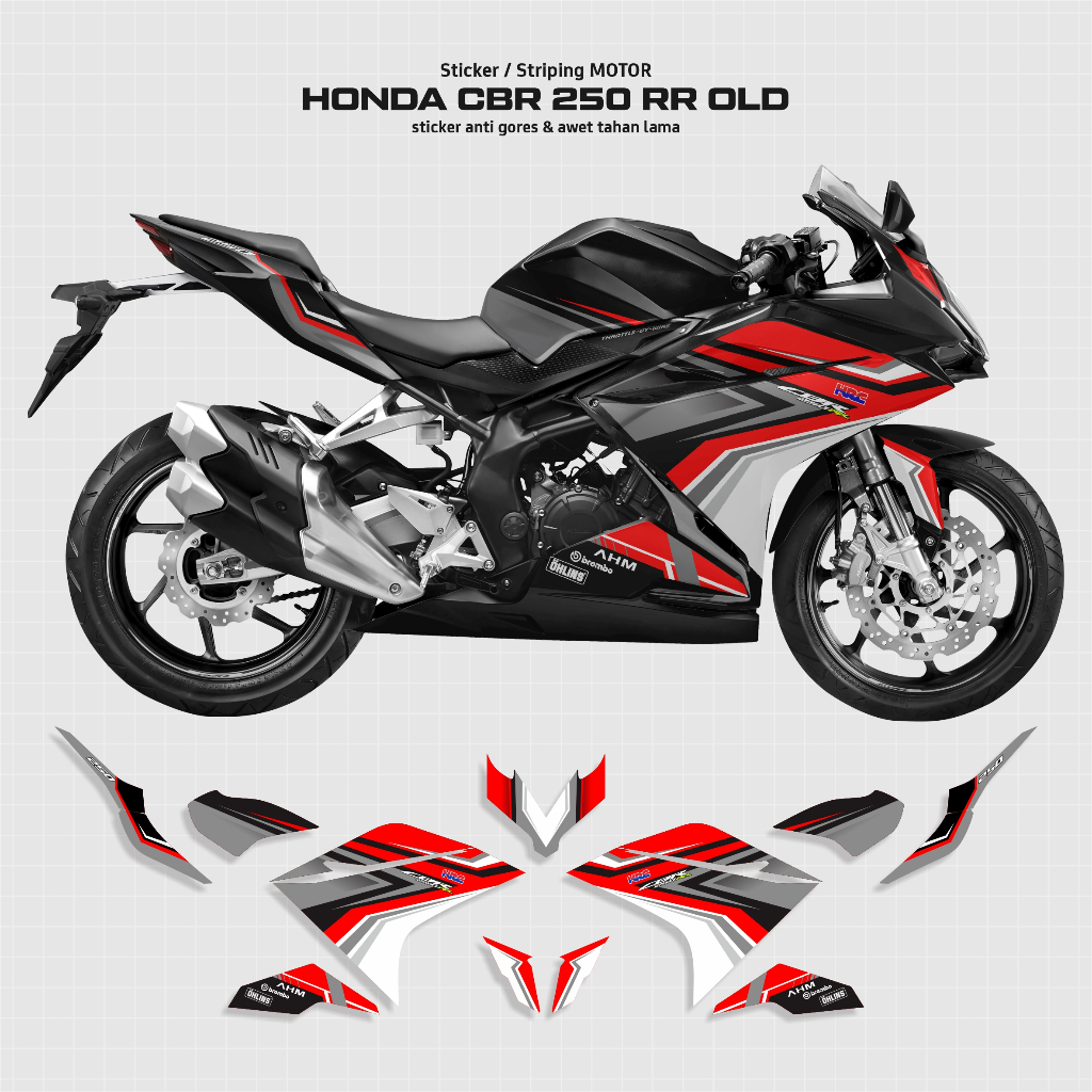 ABREND DECAL STRIPING CBR 250 RR OLD GRAFIS RWB / STICKER MOTOR HONDA CBR 250 ANTI GORES / VINYL STO