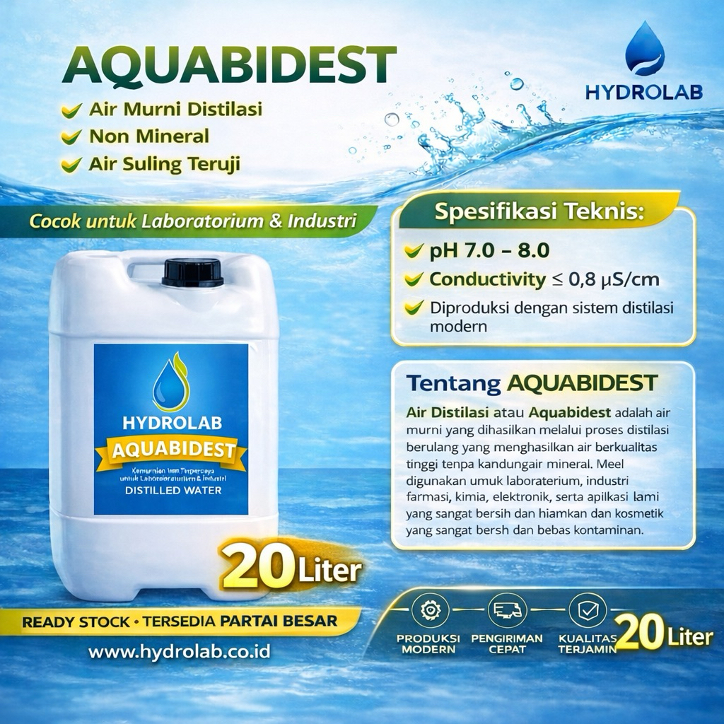 Aquabidest Aquabidestilata Aquabidest 20 liter