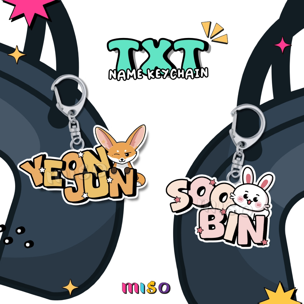 TXT TOMORROW X TOGETHER Name Keychain / Keychain Keyring Karakter member TXT TOMORROW X TOGETHER / T