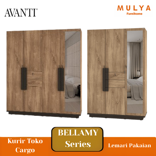 Lemari Pakaian Jumbo 4 Pintu Premium / Lemari Baju Besar 4,3,2 Pintu  Clasic Bellamy Series