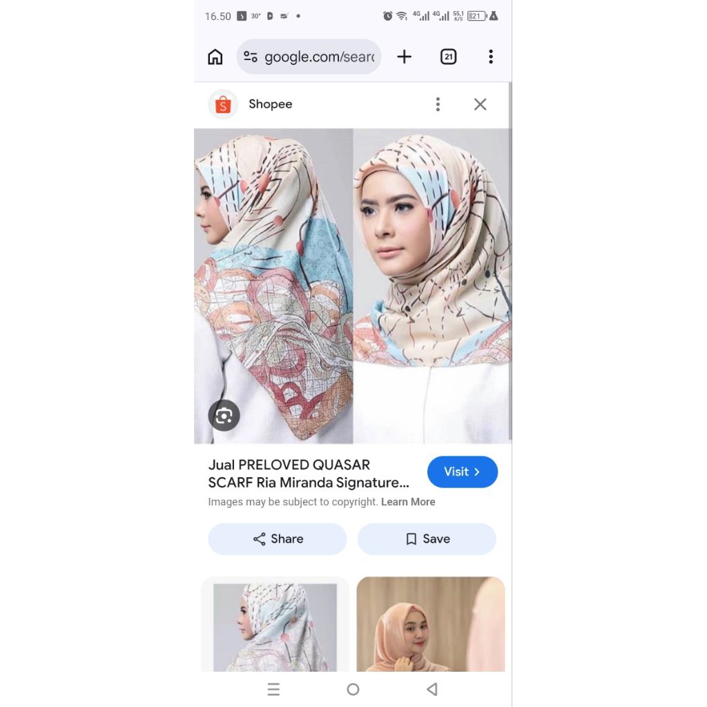 preloved ria miranda seri signature scarf harga net/no nego