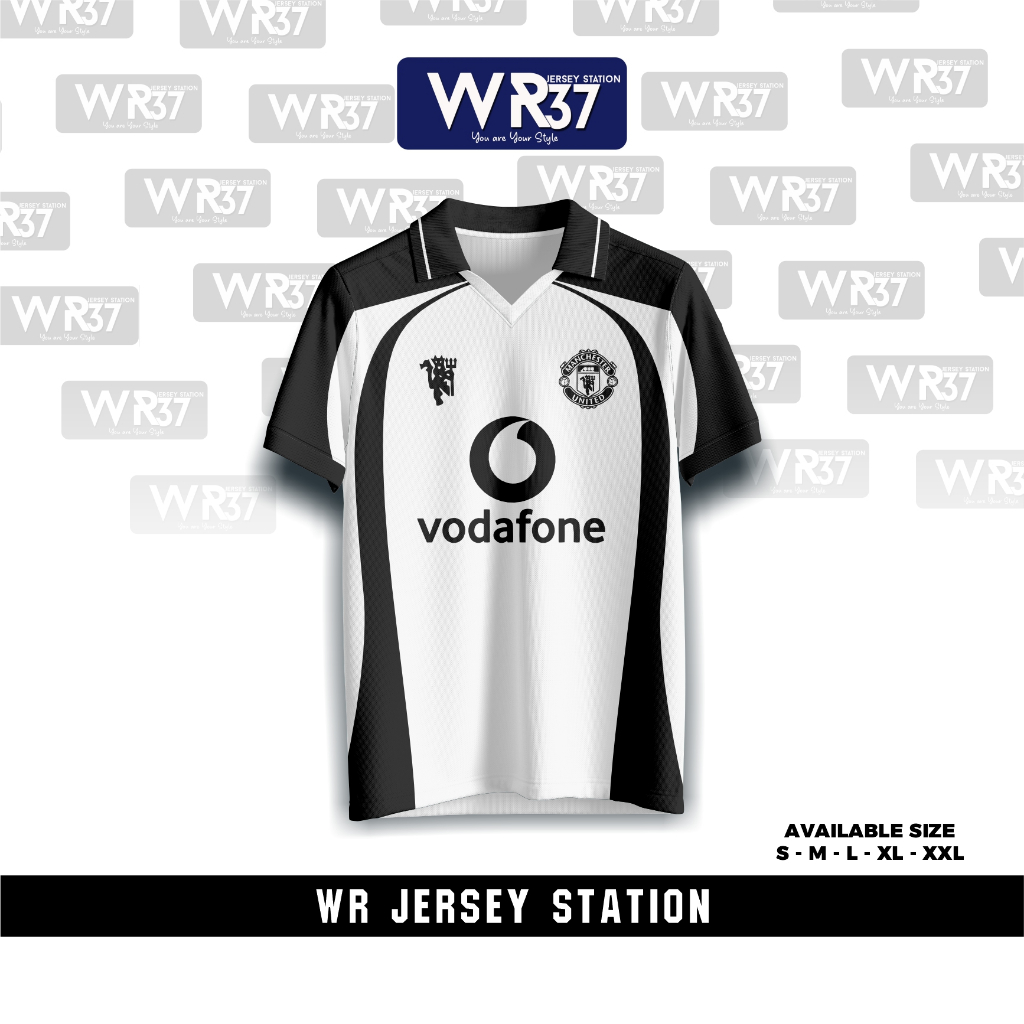 JERSEY VINTAGE MU PUTIH HITAM UNISEX