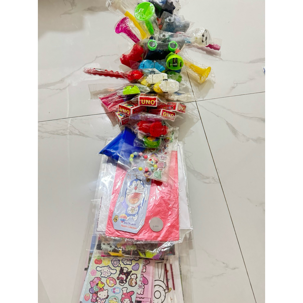 mainan rentengan mainan isi 60 mainan anak serba 5000 mainan anak pistol anak kelereng clay