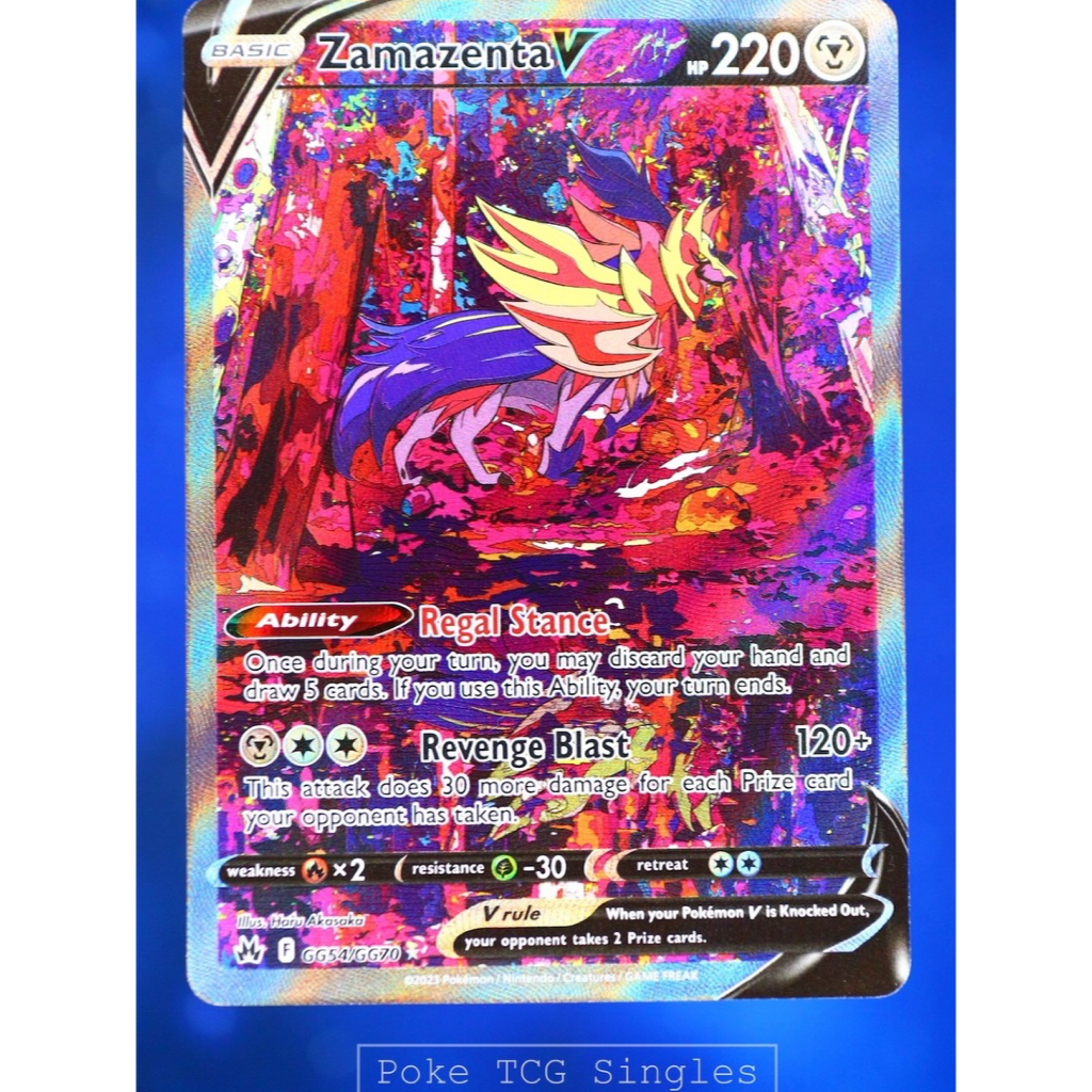 English Zamazenta V GG 54 SIR Full Art - Crown Zenith - Kartu Pokemon TCG ENG