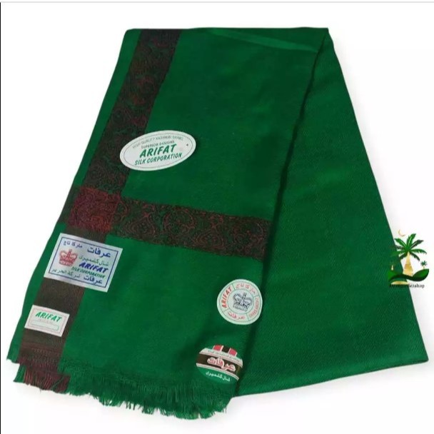 SORBAN ARIFAT HIJAU KASHMIRI PANJANG 100x200 Import INDIA / Surban HIjau Arifat
