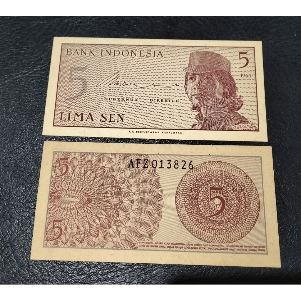 Uang kuno 5 sen dwikora th 1964 gres