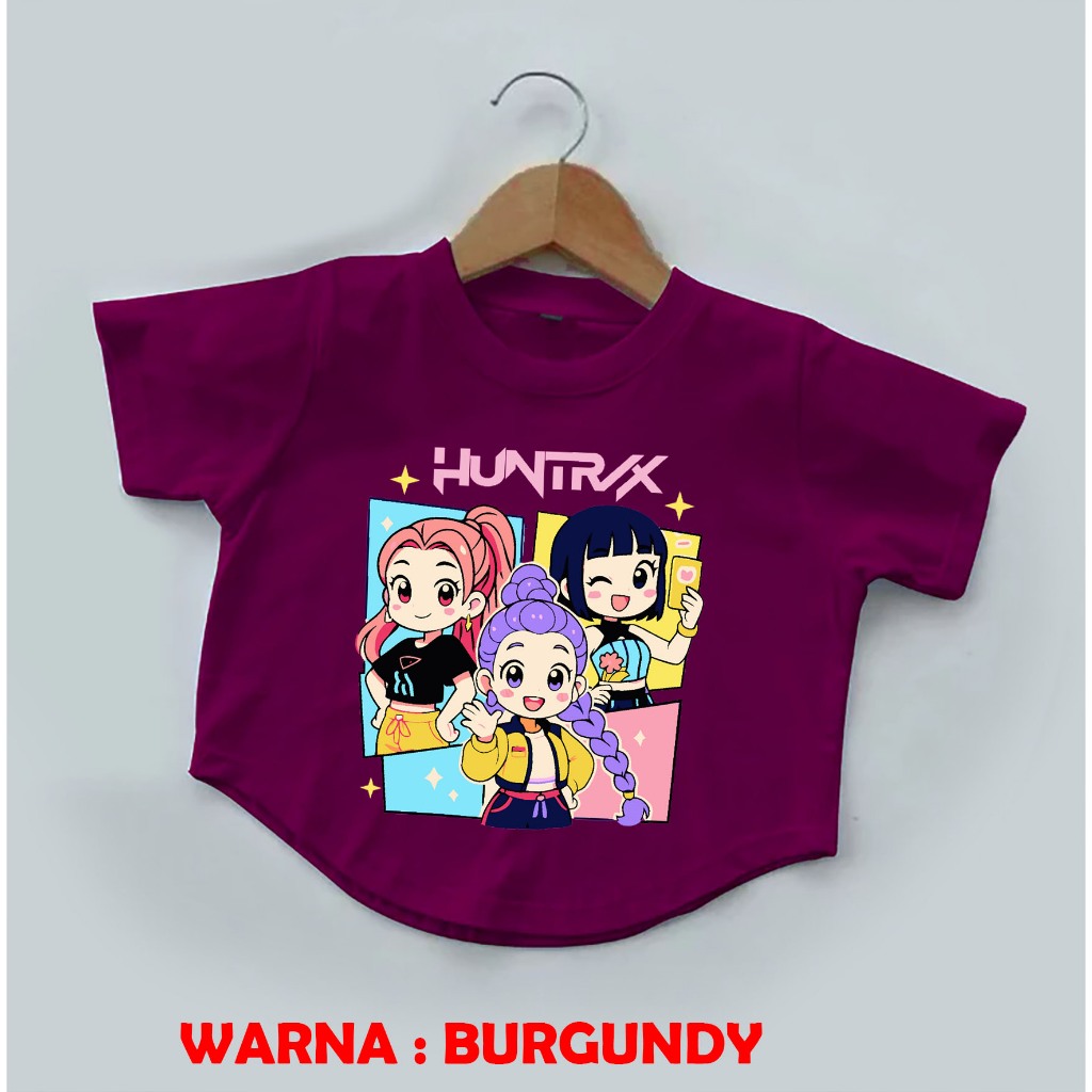 Kaos Anak Perempuan Crop Top 1-9 Tahun Bahan Cotton Combed Huntrik