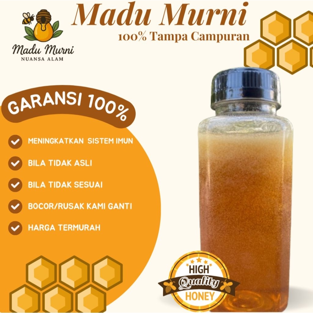 Madu Murni Asli 100% Dari Petani lebah.madu randu asli tanpa campuran langsung dari sarang lebah.kua