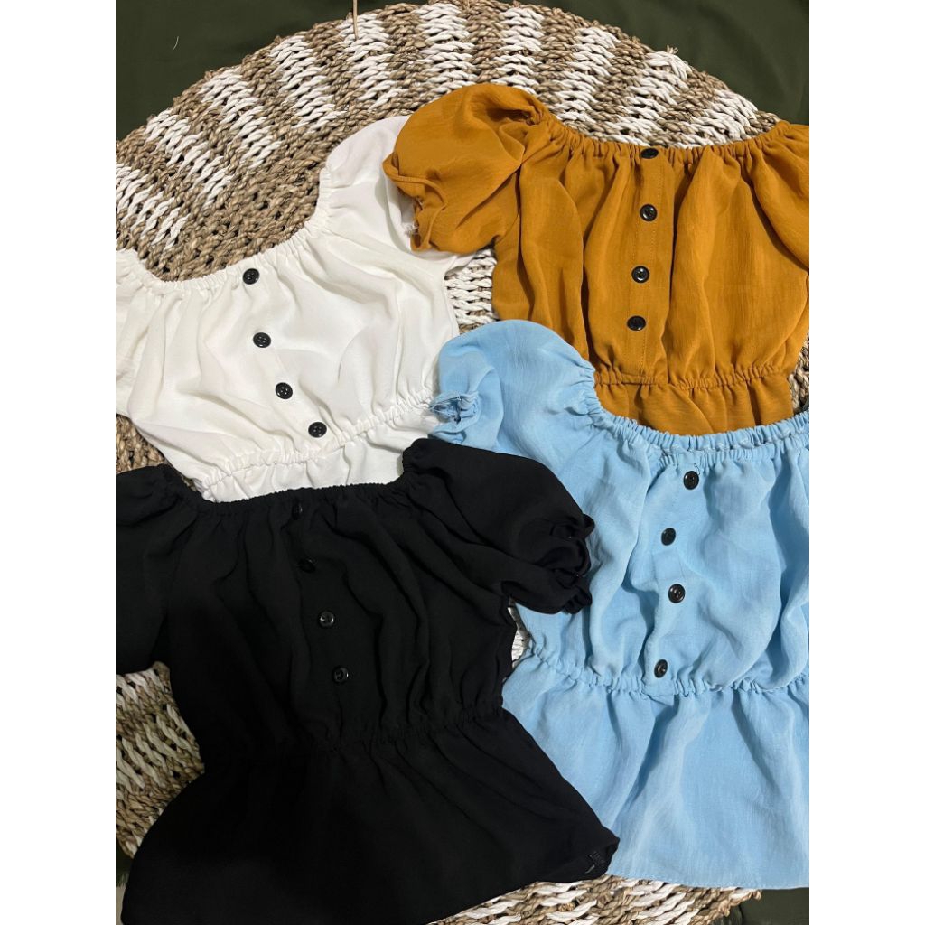baju anak perempuan bluese Sabrina umur 1-8 tahun | atasan kerut anak perempuan lengan balon