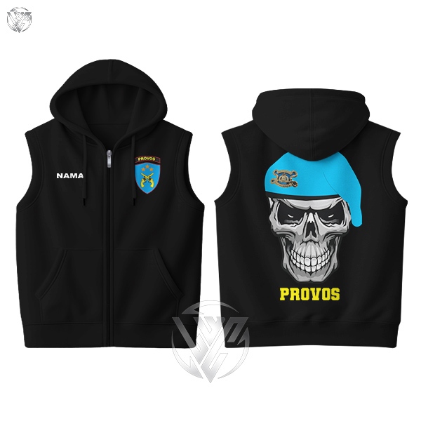 Rompi Vest Zipper Hoodie Provos Polri Indonesia Cotton Flece