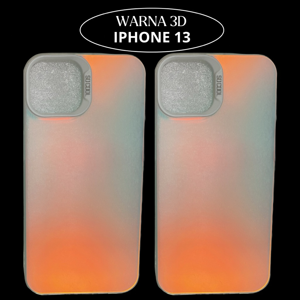 CASE HP / KESING HP / SOFTCASE IPHONE 13 WARNA 3D HOLOGRAM AURORA