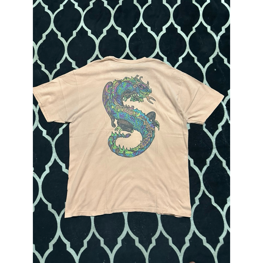 T-SHIRT STUSSY DRAGON NEON VINTAGE SECOND BRAND