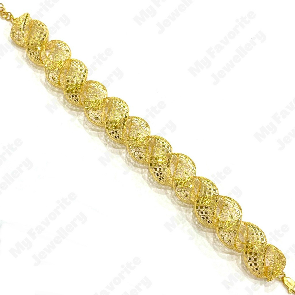 Gelang Lentur Krawang Spiral Emas Asli Kadar 700 16K