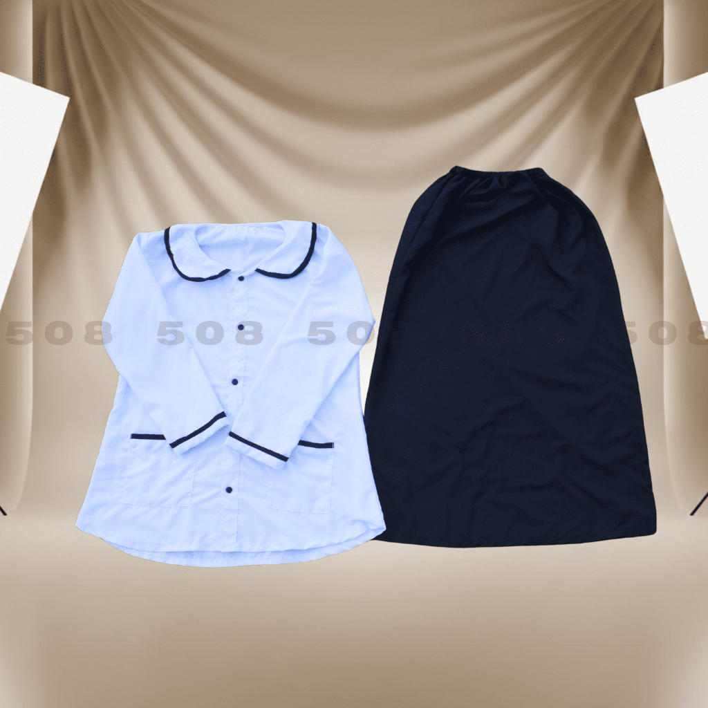 Baju Hitam Putih Anak Perempuan Setelan Atasan Busana Muslim Sekolah TK/SD