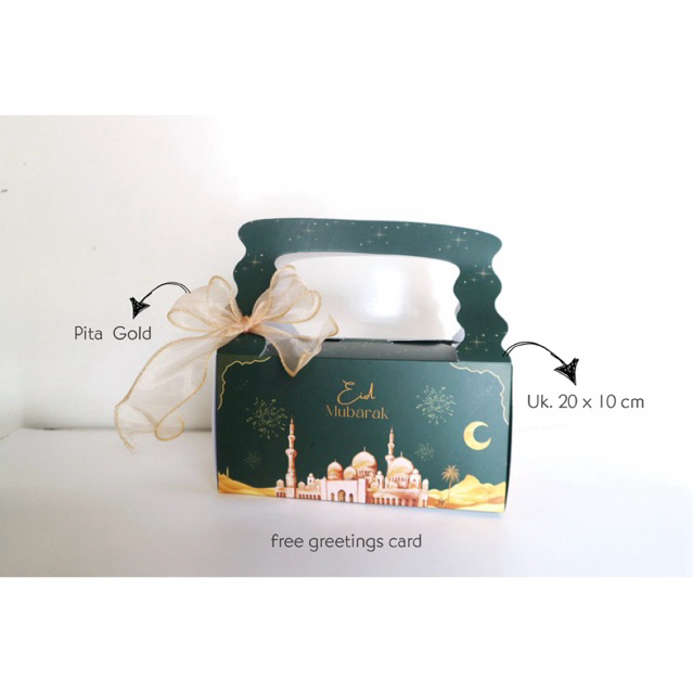 BOX HAMPERS LEBARAN Yasmine | Kotak Kue Lebaran (ISI 5 PCS) Box Hampers Lebaran Kue 20x10cm Box Kue 