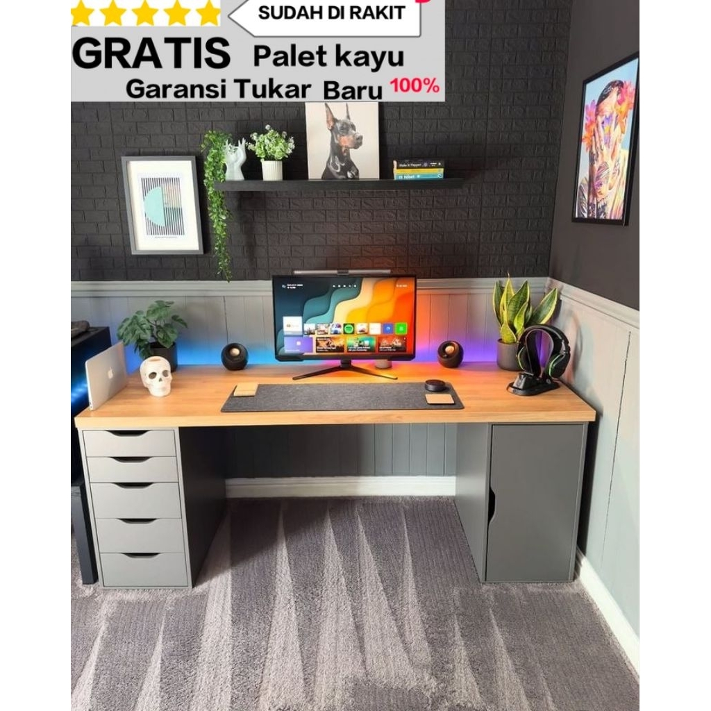 meja komputer meja gaming minimalis kokoh