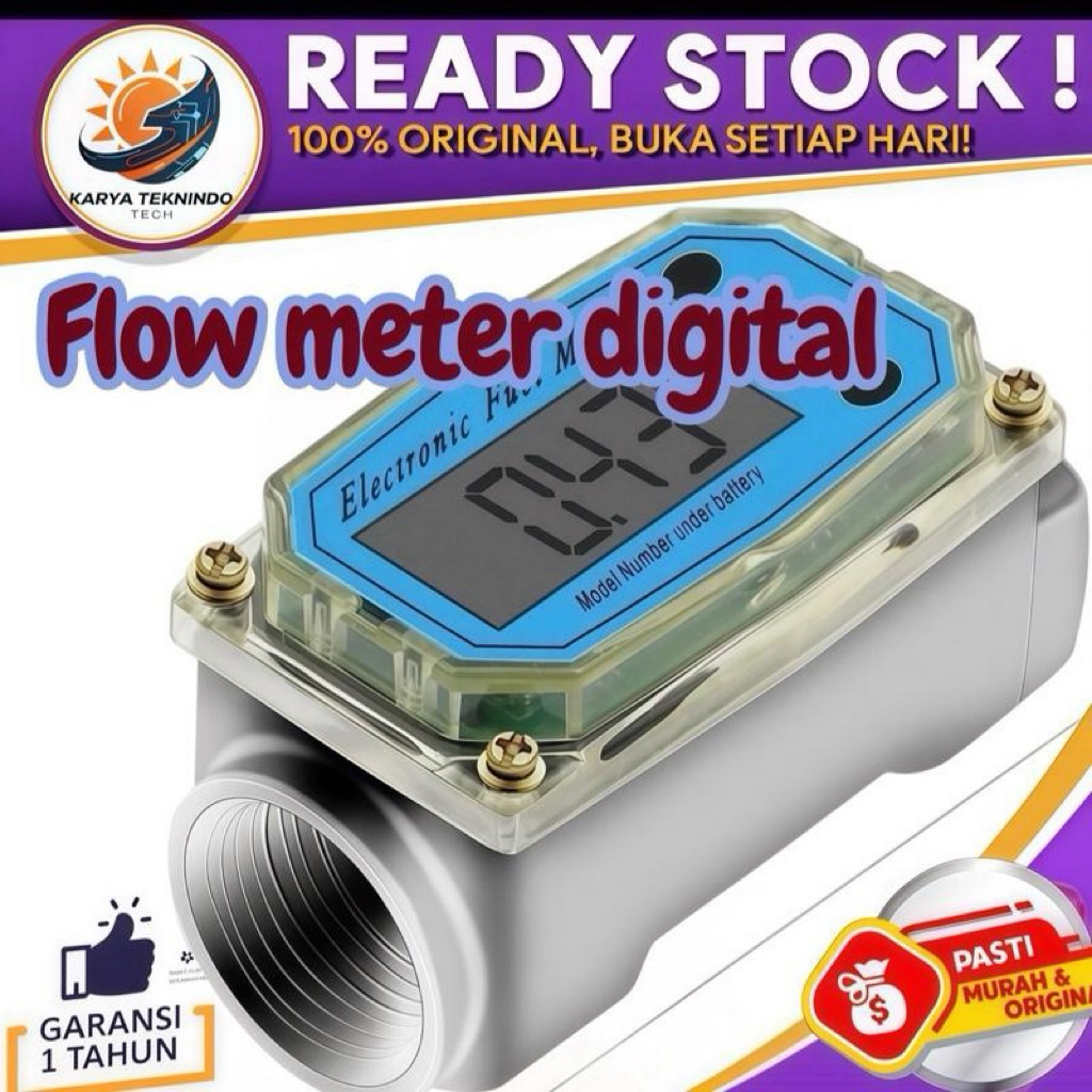 Flow meter digital Flow meter Solar/oli/Air ukuran 1 inch