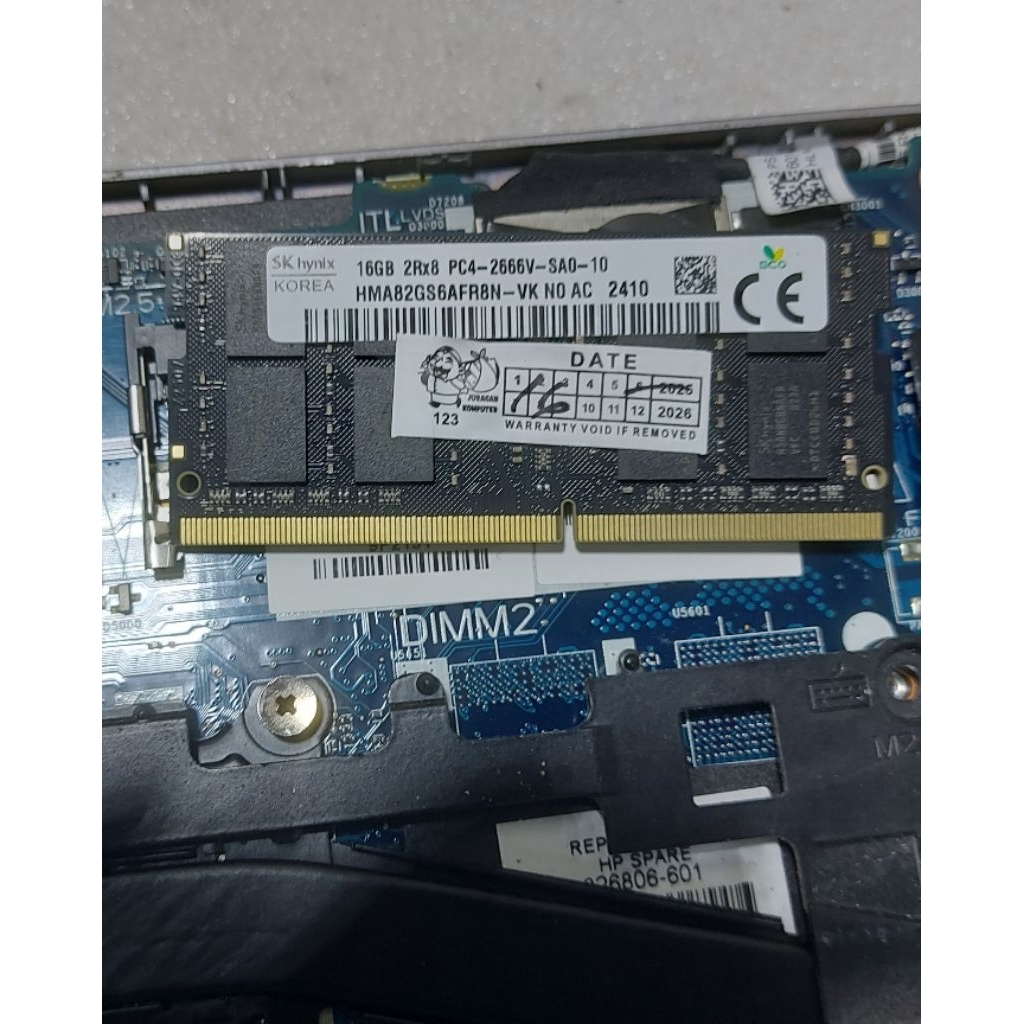 RAM DDR4 SKHynix 16GB 2666Mhz Bekas copotan normal like new