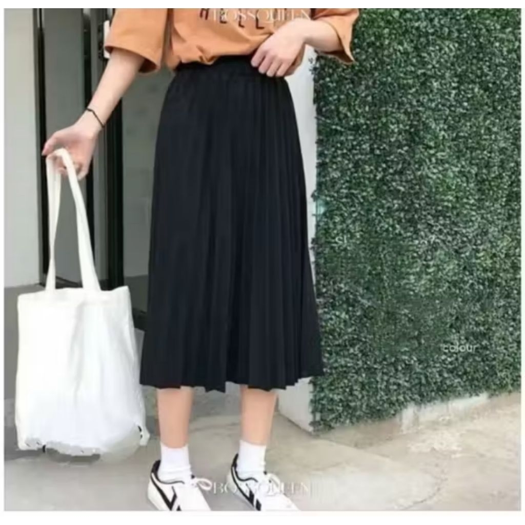 Celana kulot 7/8 bludru velvet pendek wanita